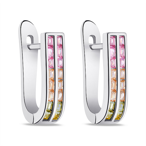 Серьги из серебра с цветными альпинитами  (арт. 7502/4824а) – изображение 1
