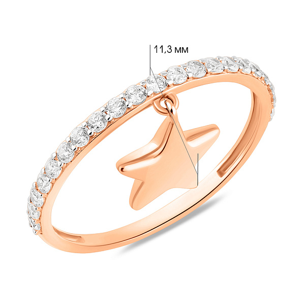 Золота каблучка з підвіскою (арт. 141266) – зображення 7