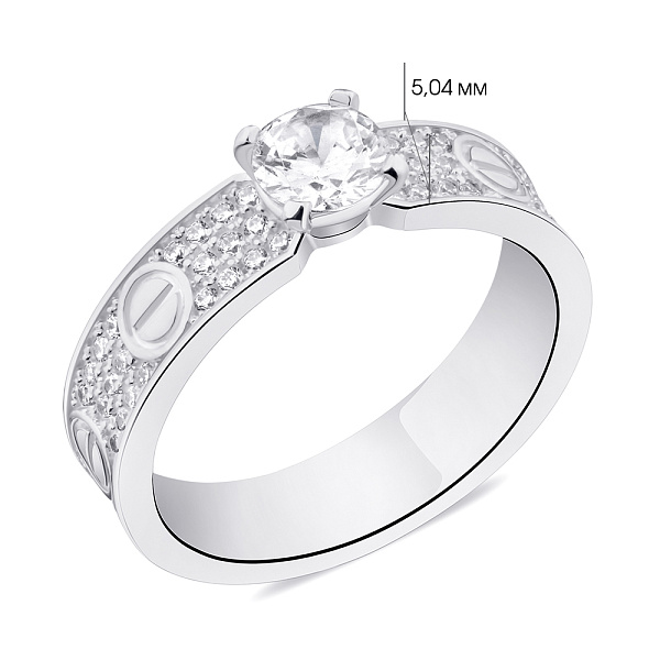 Серебряное кольцо с фианитами (арт. 7501/5999) – изображение 2