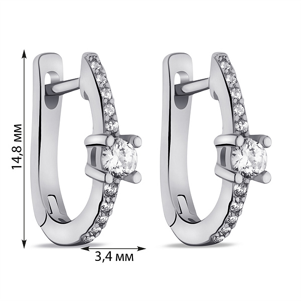 Серебряные серьги с фианитами (арт. 7502/9802) – изображение 2