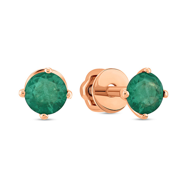 Золотые серьги с изумрудом (арт. 111251Пи) – изображение 1