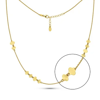 Золоте кольє Конюшина з алмазною гранню (арт. 352981ж)