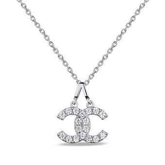 Фото Колье серебряное с подвеской и с фианитами (арт. 7507/1640)