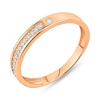 Кольцо из золота с дорожкой из фианитов (арт. 141149)