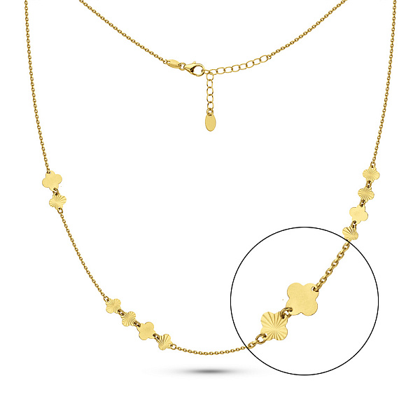 Золоте кольє Конюшина з алмазною гранню (арт. 352981ж) – зображення 1