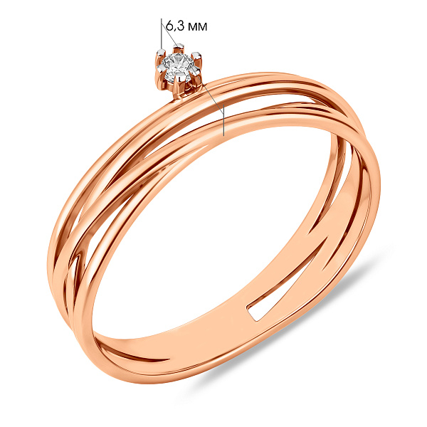 Золота каблучка Синергія з фіанітом (арт. 140763) – зображення 2