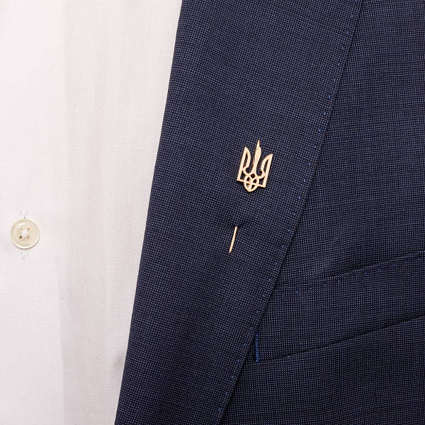 Золотий значок-шпилька на лацкан Тризуб (арт. 360006) – зображення 2