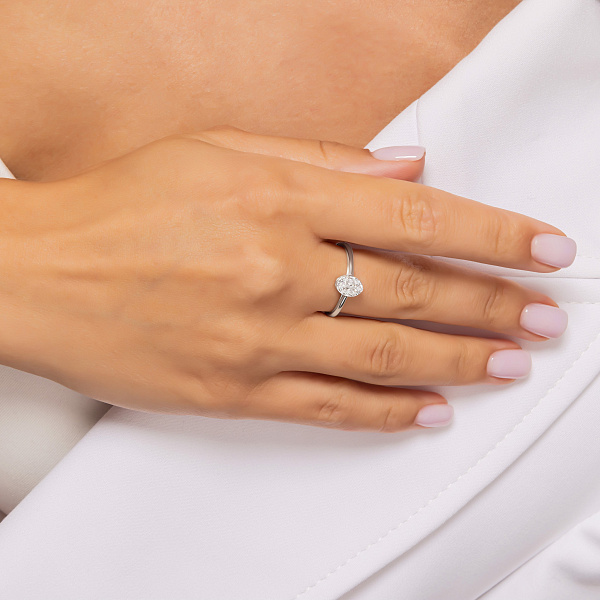 Каблучка з білого золота з діамантами (арт. К341413020б) – зображення 2