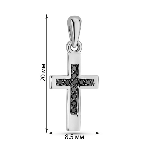 Золотий хрестик з чорними діамантами (арт. П011082005бч) – зображення 3