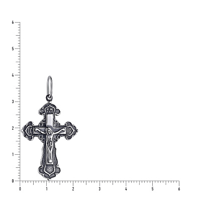 Натільний срібний хрестик з розп'яттям (арт. 7904/3496-ч)
