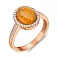 Кольцо золотое с янтарем и фианитами (арт. 140693ПЯ) – изображение 1