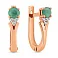 Золотые серьги с изумрудом и бриллиантами (арт. С011063и) – изображение 1