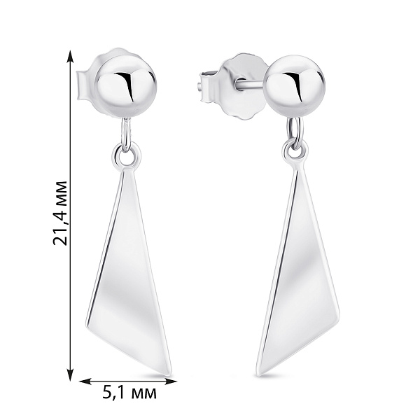Серебряные серьги с подвеской (арт. 7518/С2/1120) – изображение 2