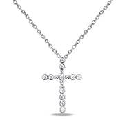 Колье Крестик из серебра с фианитами (арт. 7507/1708)