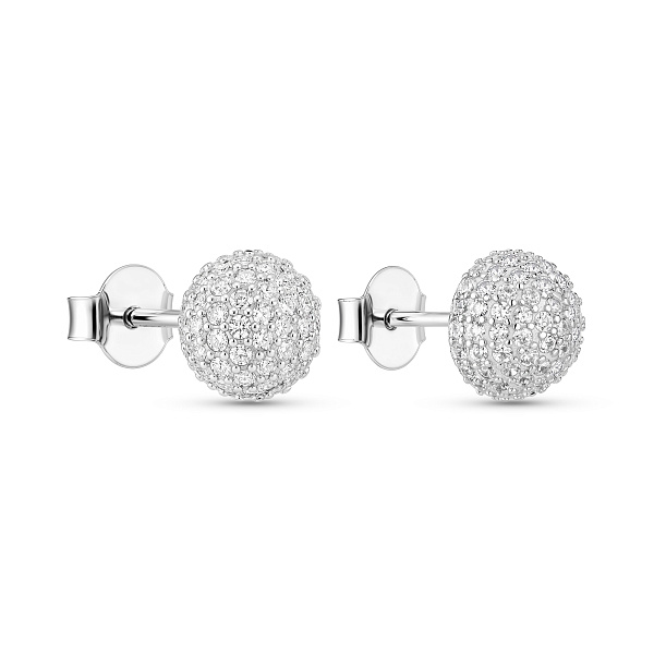 Серебряные серьги-пусеты с фианитами (арт. 7518/7489) – изображение 1