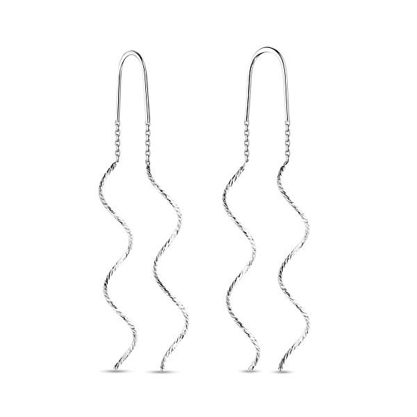 Серьги-протяжки из белого золота (арт. 110966ба) – изображение 1