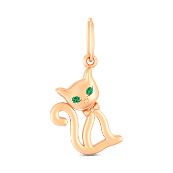Золотой подвес Котик с фианитами (арт. 4401012з)