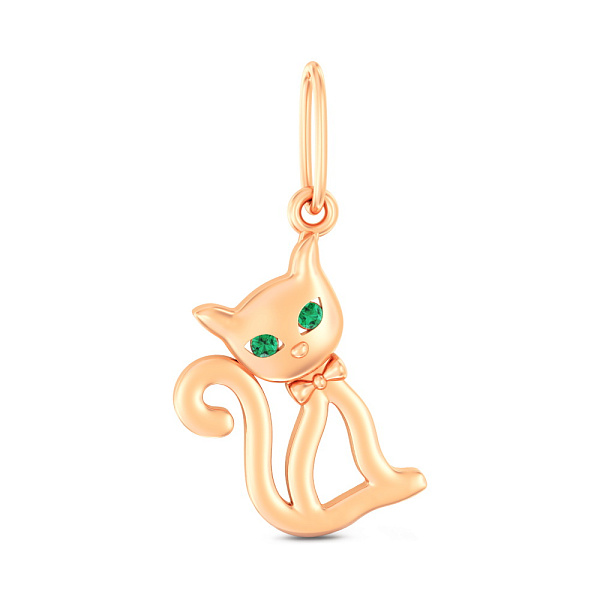 Золотой подвес Котик с фианитами (арт. 4401012з) – изображение 1