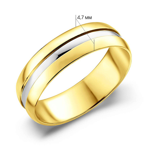 Обручка Європейка з комбінованого золота (арт. 239188ж) – зображення 2