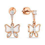 Фото Золотие сережки-пусети Бабочки (арт. 110975еп)
