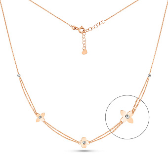 Золотое колье Клевер (арт. 352554кб)