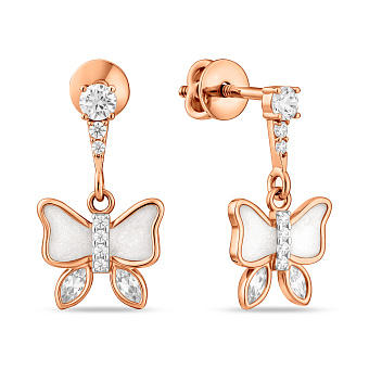 Фото Золоті сережки-пусети Метелики (арт. 110975еп)