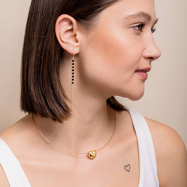 Колье-струна из серебра с желтым родированием (арт. 7507/2075ж) – изображение 3