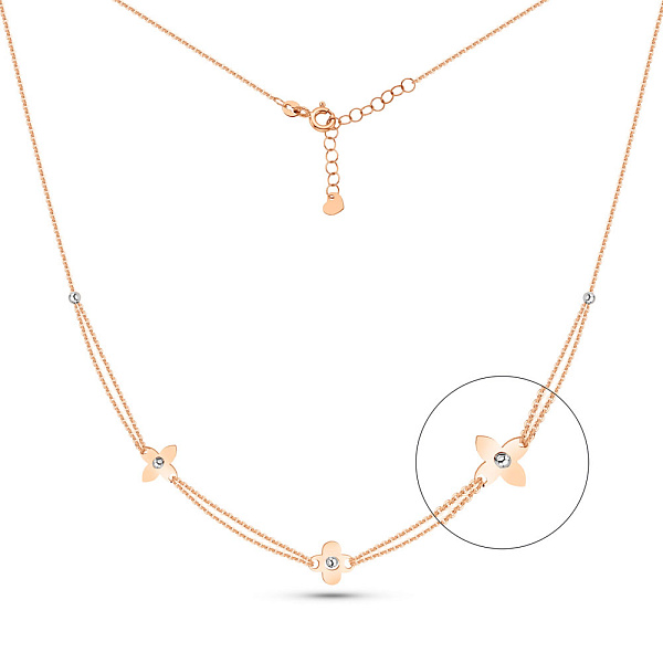 Золотое колье Клевер (арт. 352554кб) – изображение 1