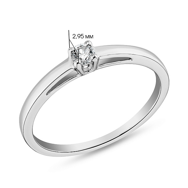 Кольцо помолвочное из белого золота с бриллиантом (арт. К341217010б) – изображение 2