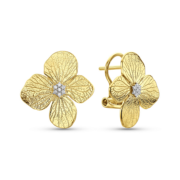 Золотые серьги с фианитами Francelli (арт. 1101360ж) – изображение 1
