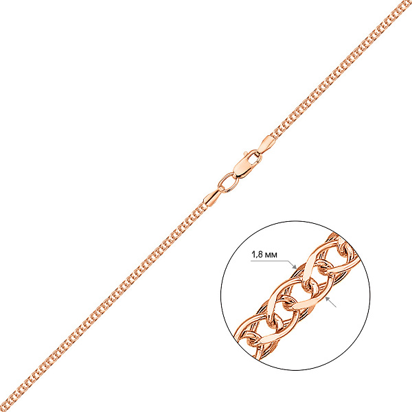 Ланцюжок плетіння Колосок з червоного золота (арт. ц3012904р) – зображення 2