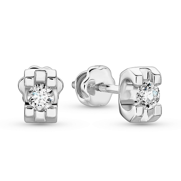 Золотые серьги пусеты с бриллиантами (арт. С341367020б) – изображение 1