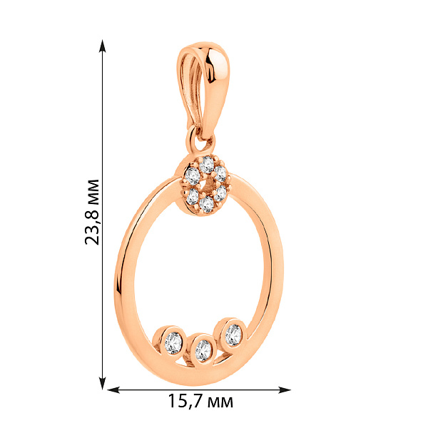Золотой кулон с фианитами (арт. 424714) – изображение 4