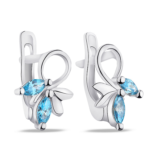 Серьги из серебра с фианитами (арт. 7502/С2ФТ/006) – изображение 1