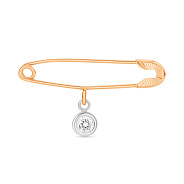 Булавка из красного и белого золота с подвеской (арт. 280175кб)