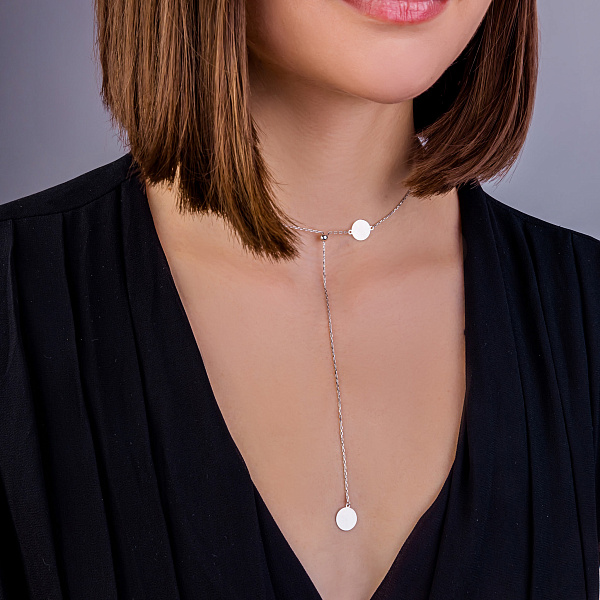 Кольє FLY з білого золота з регулюванням довжини (арт. 352692/10б) – зображення 3