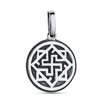 Кулон-амулет зі срібла "Валькірія" з візерунком (арт. 7903/89007-ч)