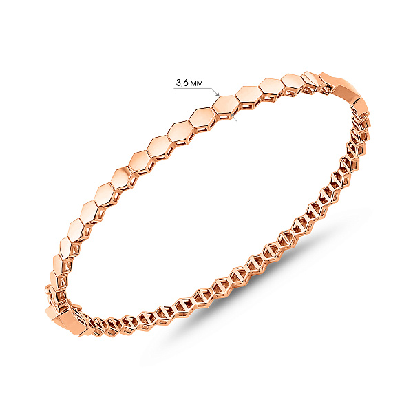 Золотой жесткий браслет без камней (арт. 324772/4) – изображение 3