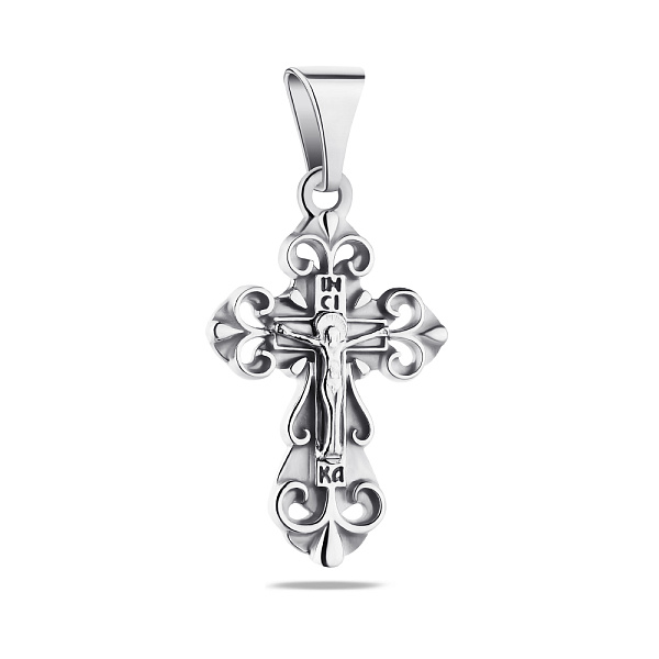 Срібний хрестик з родіюванням (арт. 7504/2-0922.0.2) – зображення 1