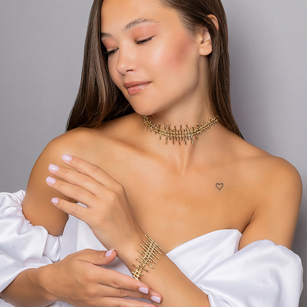 Массивное золотое колье Francelli (арт. 352997ж) – изображение 6