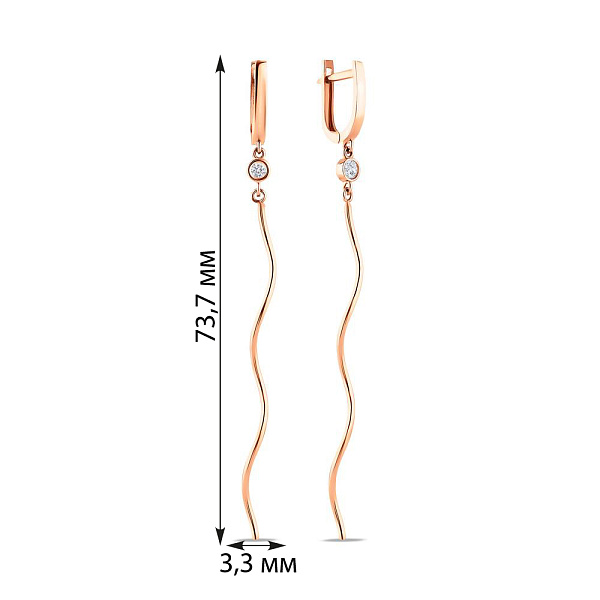 Длинные золотые серьги-подвески (арт. 1091036) – изображение 3