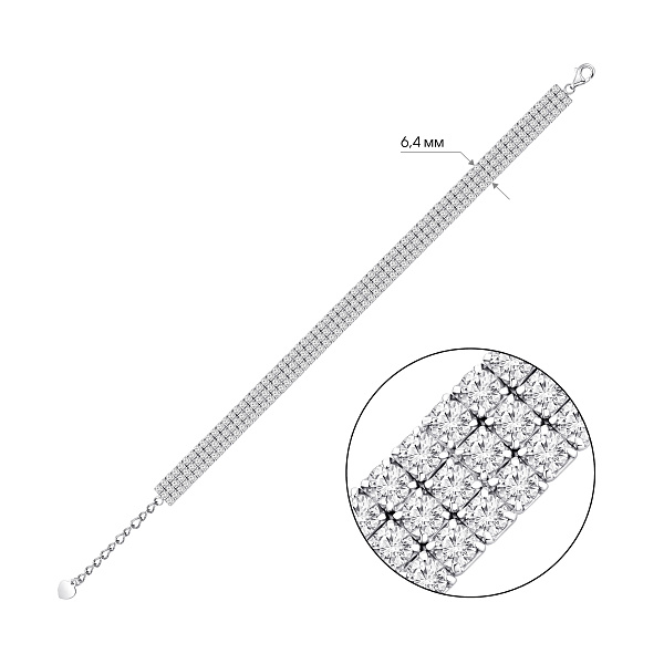 Серебяный браслет с дорожкой фианитов (арт. 7509/5256) – изображение 2