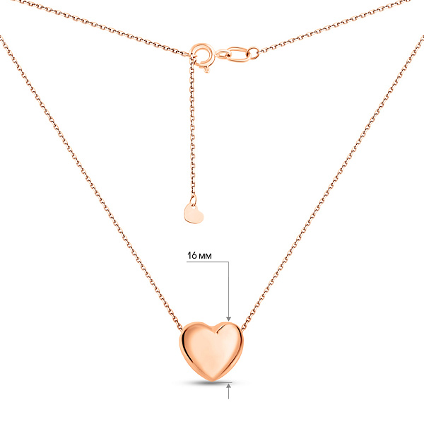 Двустороннее колье из красного золота Сердце (арт. 360195) – изображение 6
