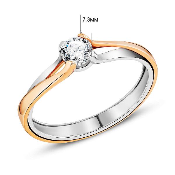 Золотое кольцо с бриллиантом (арт. К01111804146бк) – изображение 2