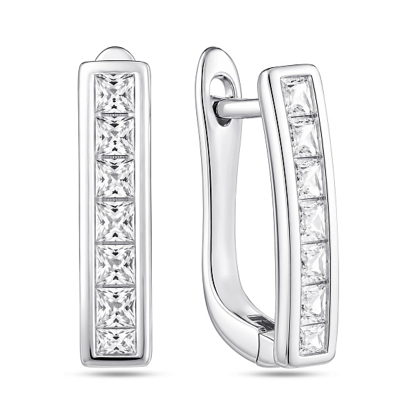 Серебряные серьги с фианитами (арт. 7502/10513) – изображение 1