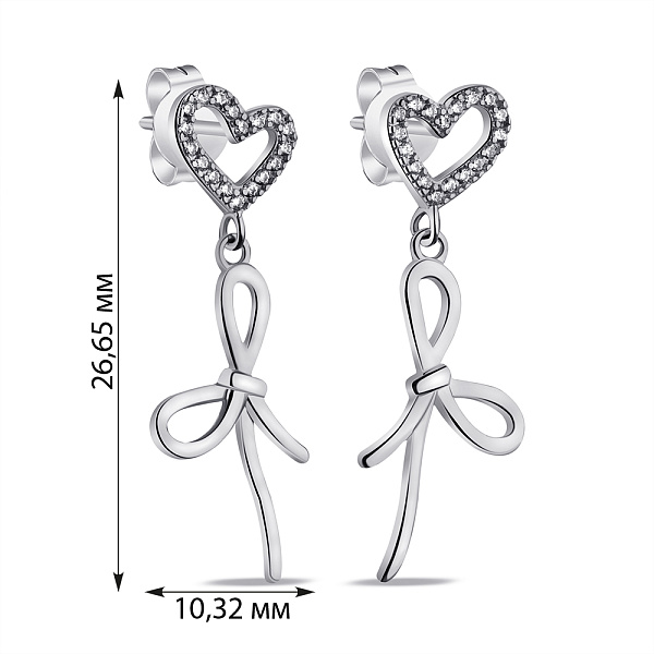 Серебряные серьги-подвески с фианитами (арт. 7518/6800) – изображение 2