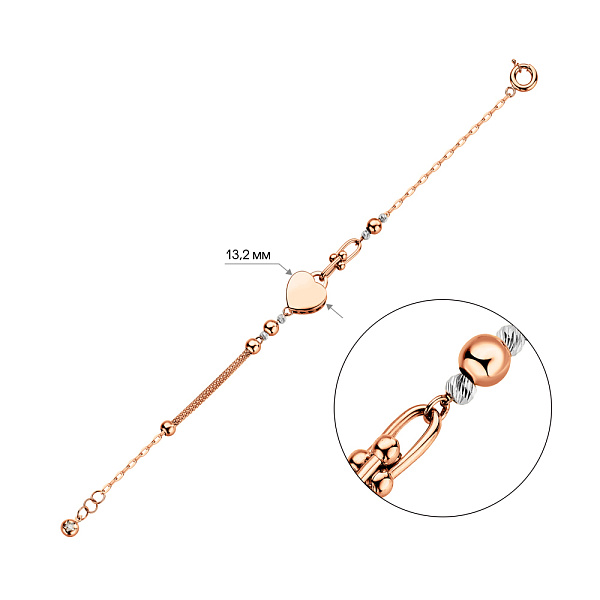 Браслет из красного и белого золота (арт. 326375кб) – изображение 2