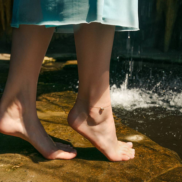 Браслет на ногу из красного золота с подвесками (арт. 341305н) – изображение 4