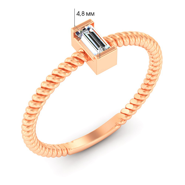 Золотое кольцо с фианитом (арт. 140021) – изображение 3