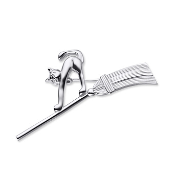 Фото Срібна шпилька «Кошеня» Trendy Style (арт. 7505/7124р)